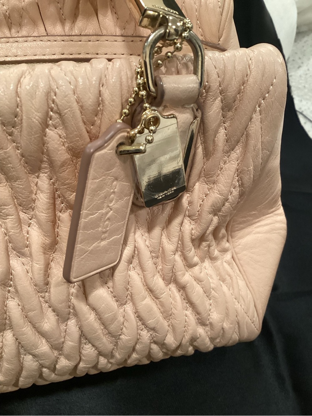 Coach Quilted Leather Satchel in Light Blush/Peach #M1420 - Picture 3 of 14